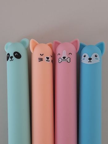 Stylos gel effaçables kawaii animaux