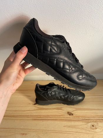 Reebok classic leather quilted noires