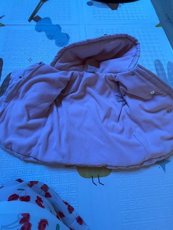 Manteau petit bateau rose doublé polaire 6 mois 
