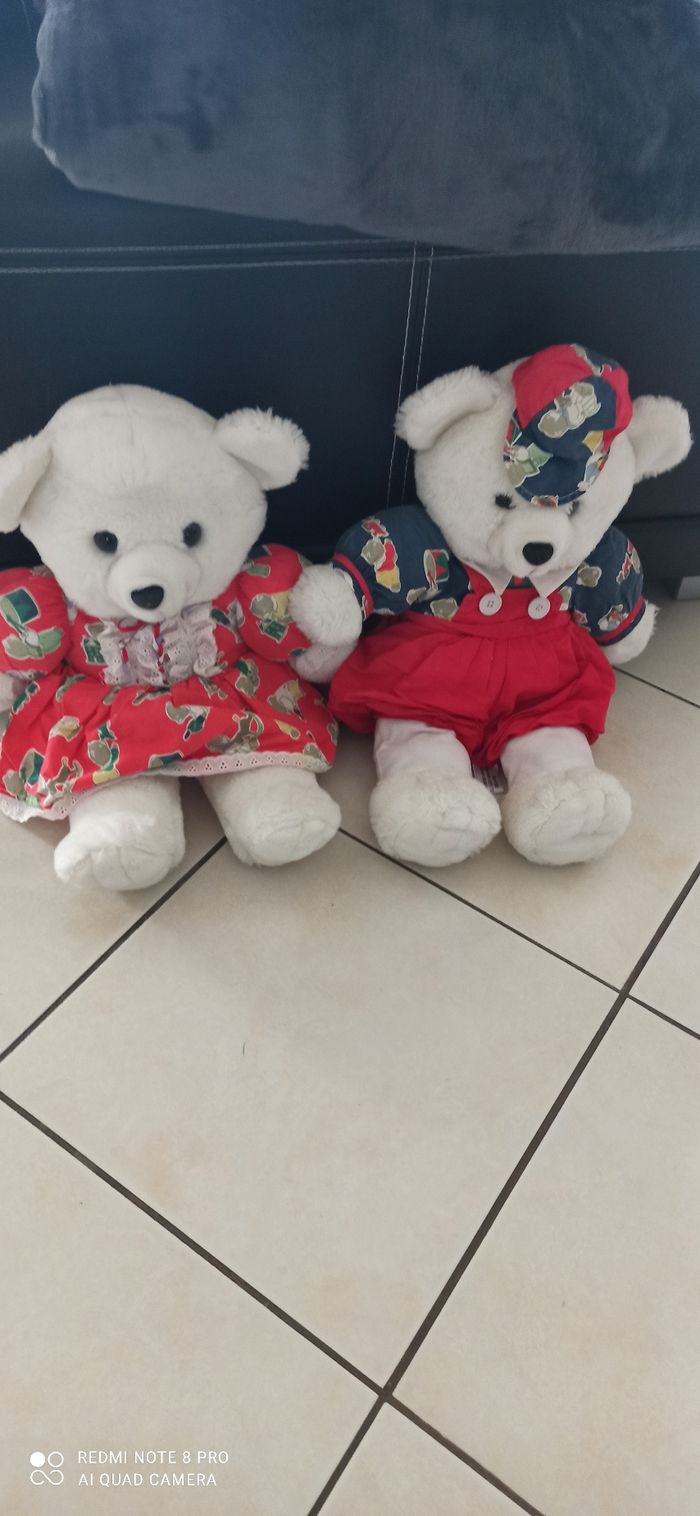 Lot de 2 peluches ourson