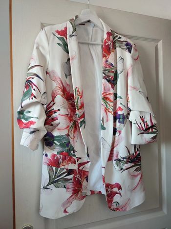 Blazer fleuri mi long