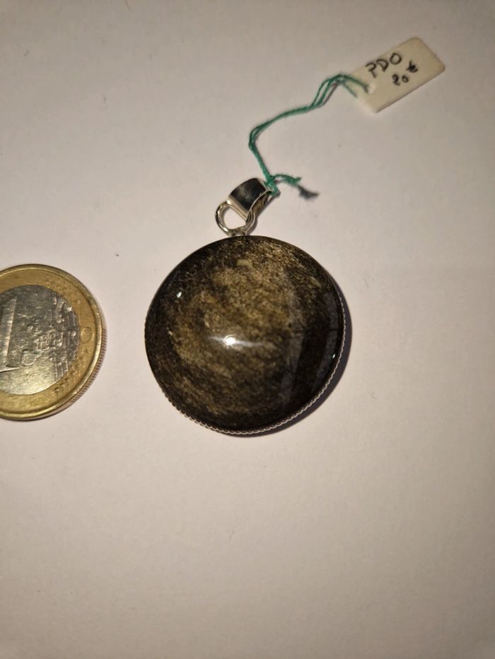 Pendentif obsidienne dorée Mexique - photo numéro 4