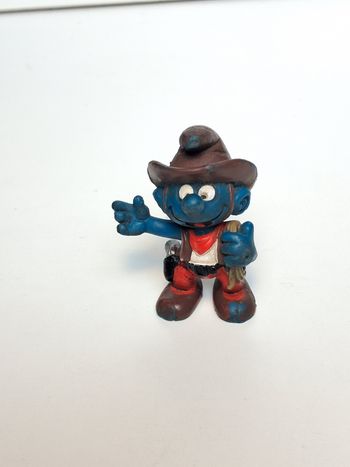 Figurine vintage Schtroumpf cowboy schleich 1981 portugal