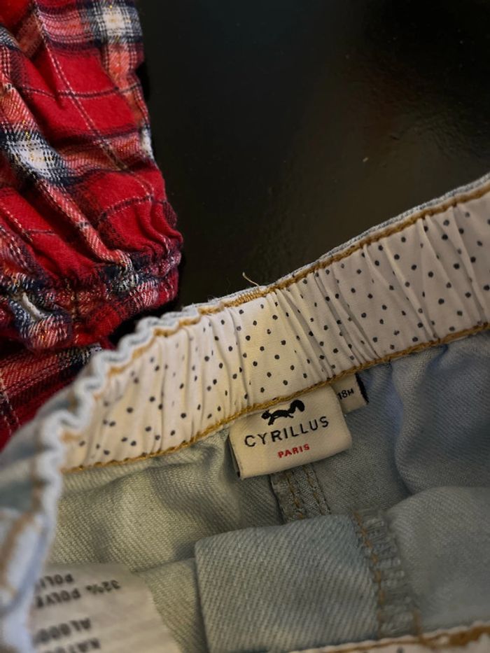 Lot jeans legging et chemise 18 mois - photo numéro 7