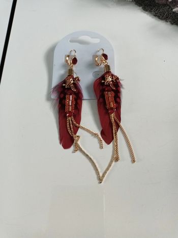 Boucle fantaisie bohème rouge doré