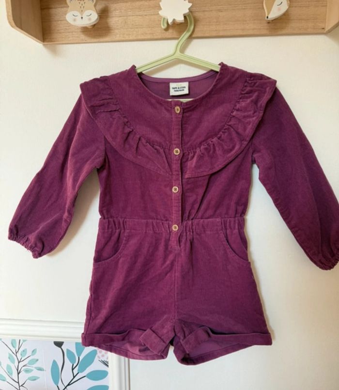 Combi short velours 36 mois