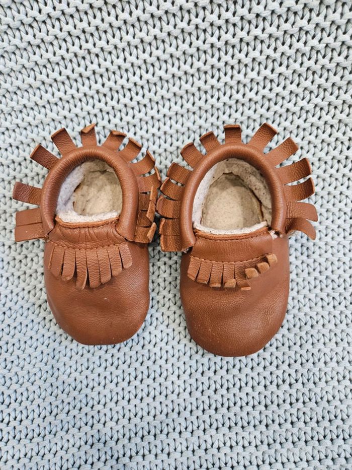 Chaussons cuir marron - photo numéro 2