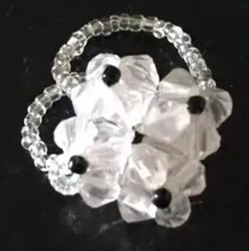 💍 Bague perles blanc fait main