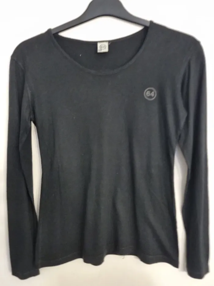 T-shirt à manches longues femme - Taille S / 36 - Marque 64 - Noir uni - photo numéro 3