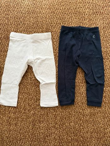 Lot de 2 leggings Petit Bateau/Kiabi 18M