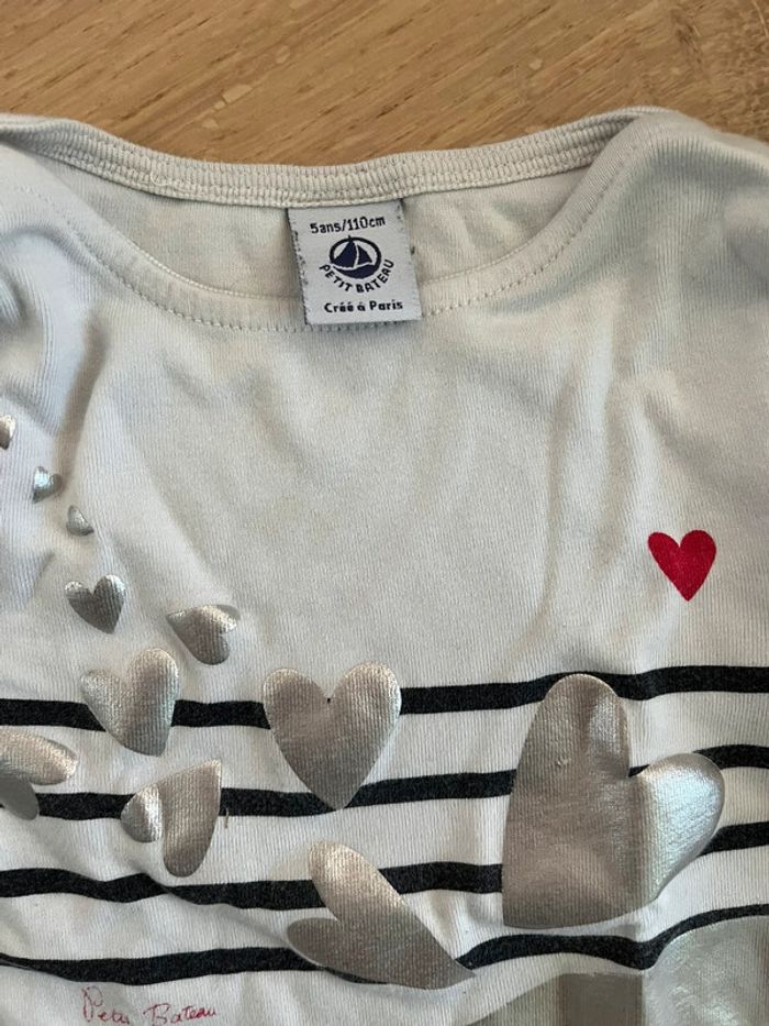 T-shirt Petit bateau 5 ans cœur - photo numéro 2