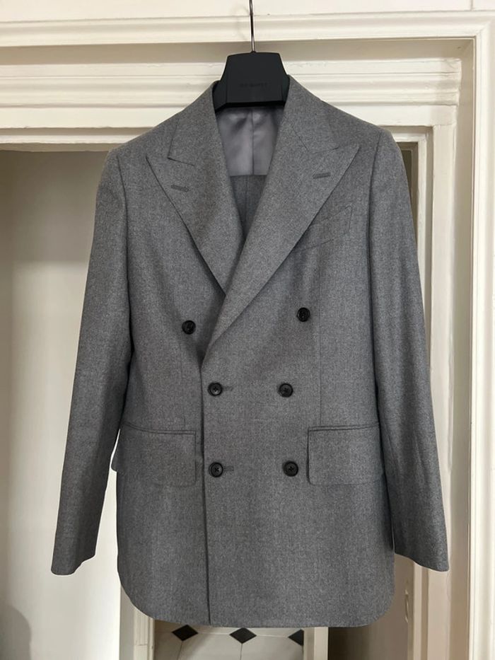Tailleur pantalon gris clair veste croisée 6 boutons en laine et cachemire - Suitsupply - photo numéro 6