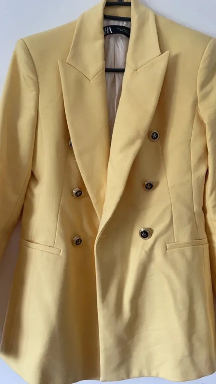 Ensemble Tailleur Jaune pâle Zara Veste Blazer + Pantalon XS/S 💛 - photo numéro 16