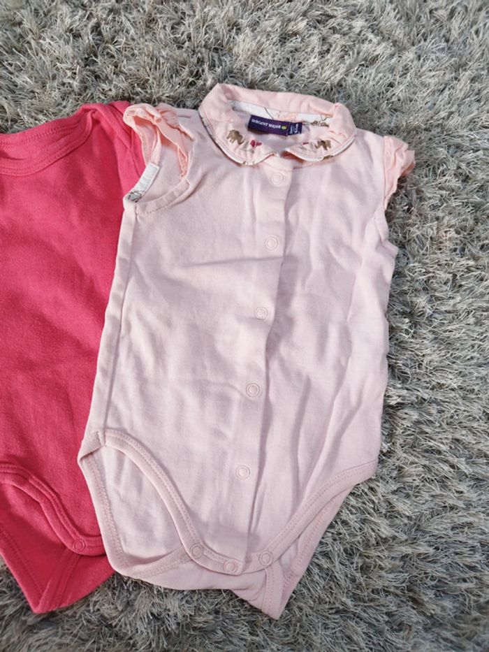 Lot de body bébé fille manche courte été 6 mois sergent major - photo numéro 2