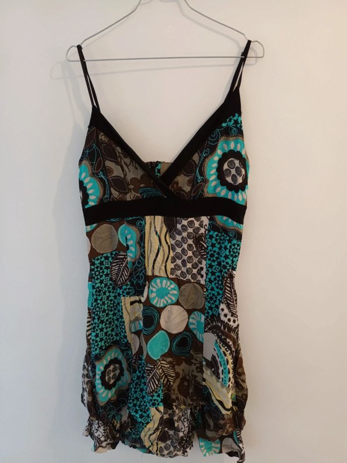 Robe bleu marron beige t42