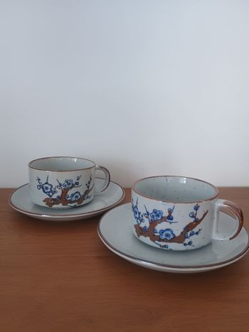 Lot de 2 tasses et soucoupes vintage