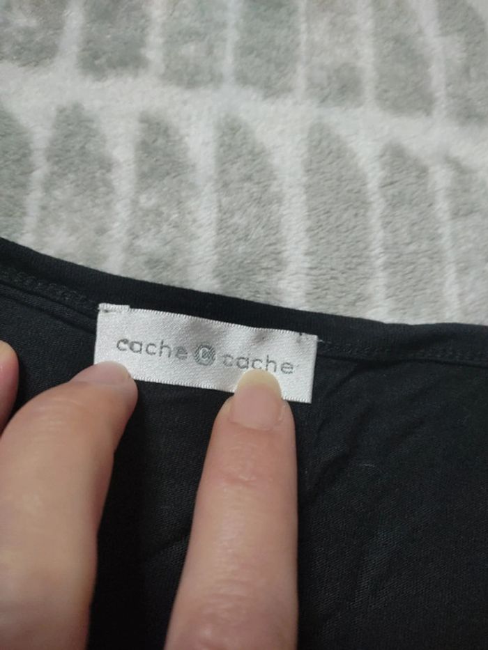Débardeur noir paillettes cache cache taille 38 - photo numéro 3