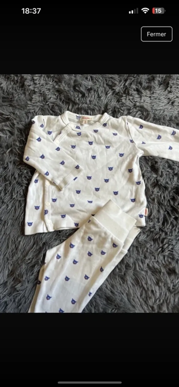 Ensemble catimini coton crème 6 mois