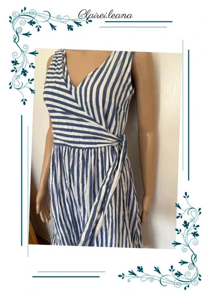 🛑robe bleu clair/blanche🛑T.36 - photo numéro 3