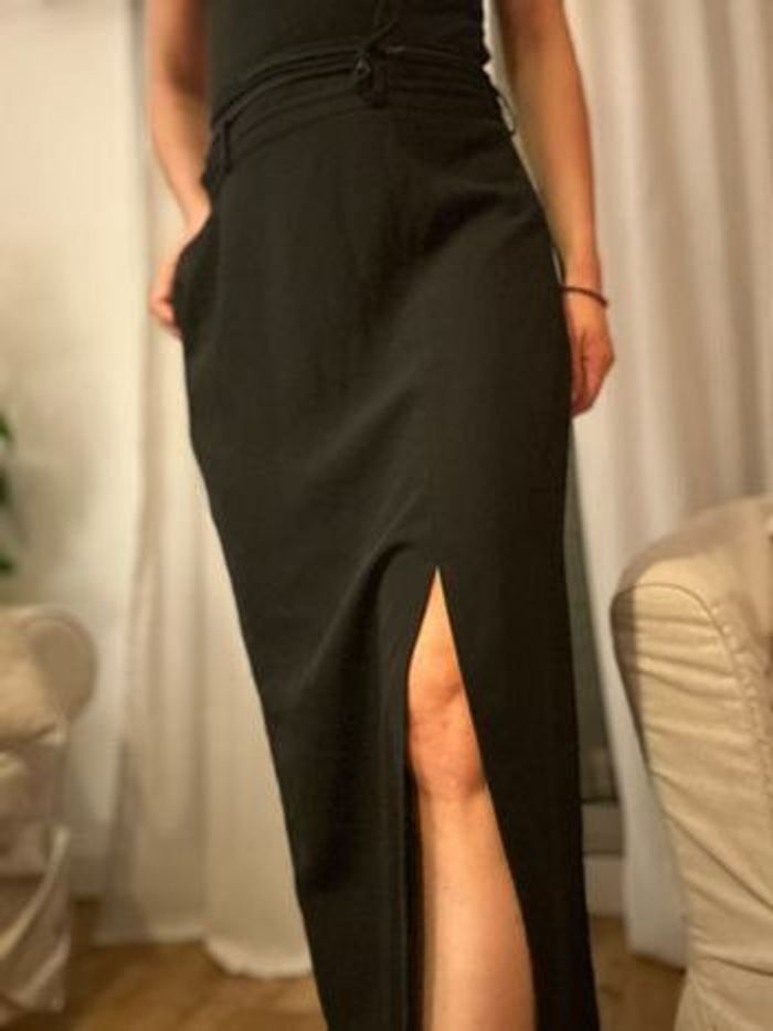 Jupe longue échancré élégante noir taille L - photo numéro 5