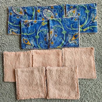 10 lingettes lavables 12x12 cm 