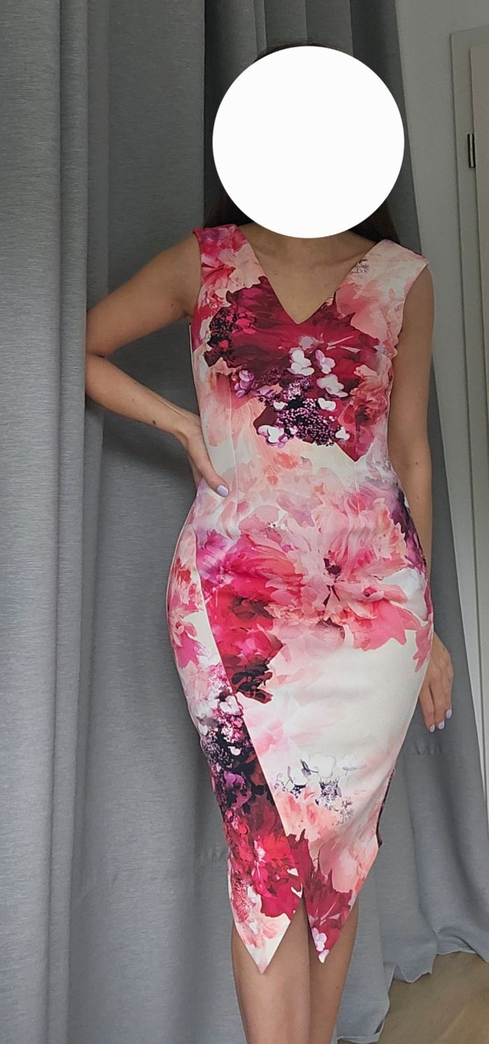 Robe fourreau, fleuri multicolore, taille 36, Coast - photo numéro 4