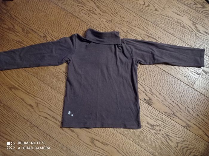 Pull col roulé chocolat fille, 3 Suisses, taille 5 ans NEUF