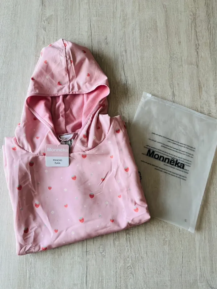 Poncho fraise neuf de plage enfant fille tutete - photo numéro 2