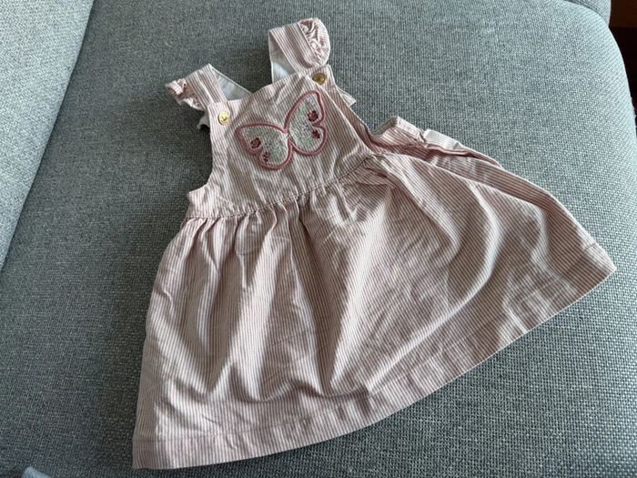 Robe rayée rose et blanc papillon sergent major 9 mois / 71cm
