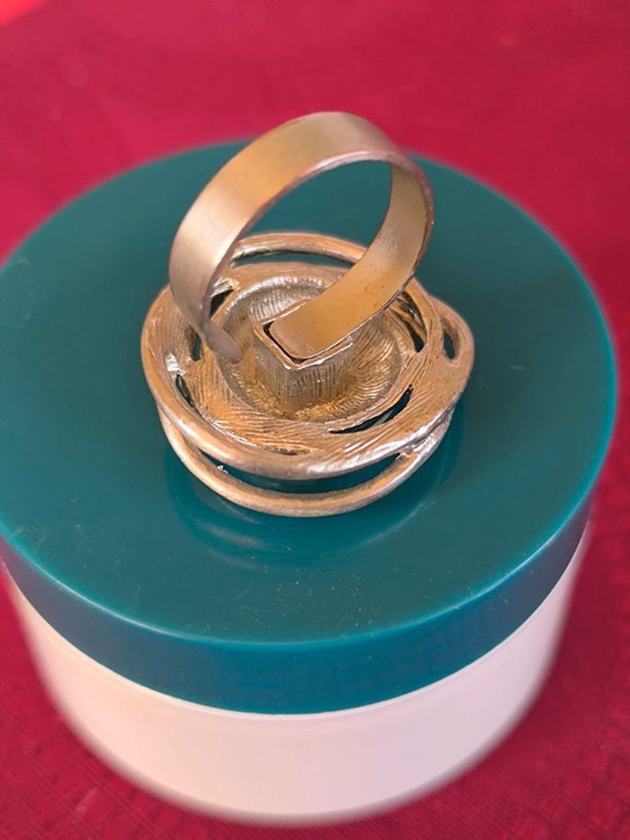 Bague ajustable, blanc pailleté, Taille de 54 à 66 env - photo numéro 9