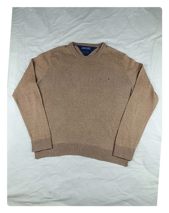 Pull cachemire Tommy Hilfiger marron clair sable M - photo numéro 2