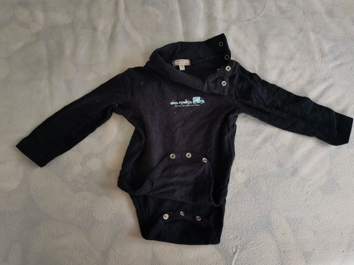 Lot 2 bodies col roulé bleus grain de blé 6 mois - photo numéro 7