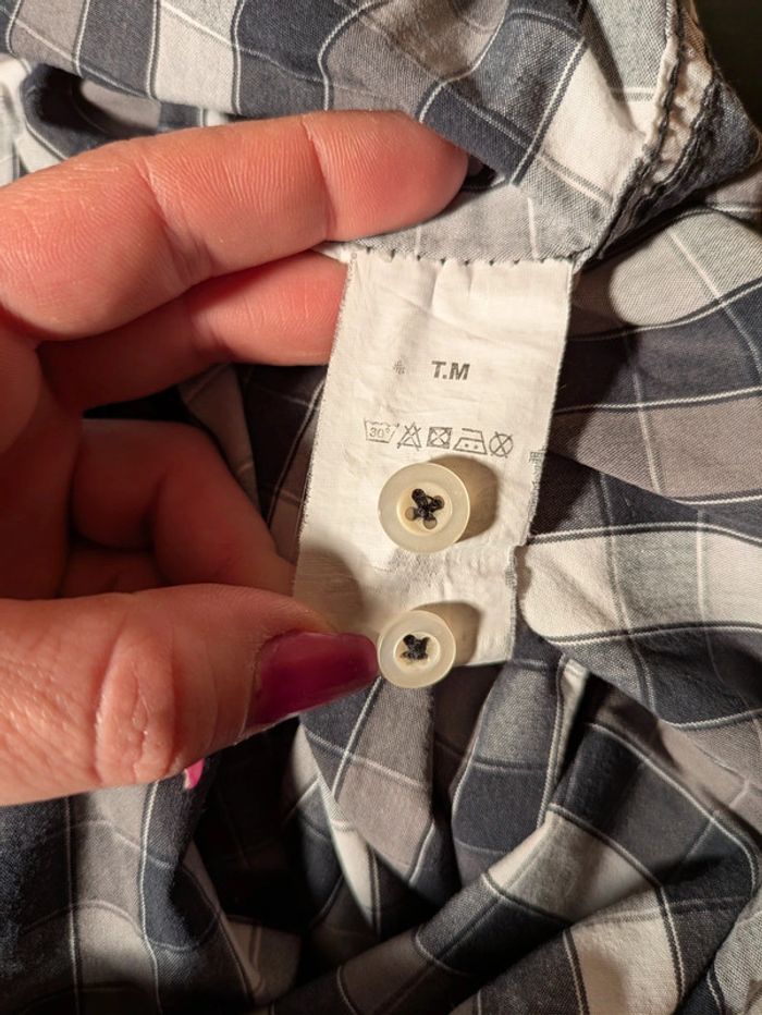 Chemise homme a carreaux noir gris jules M - photo numéro 5