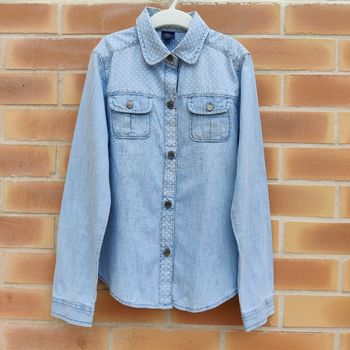Chemise à manches longues bleu gap fille 8/9 ans