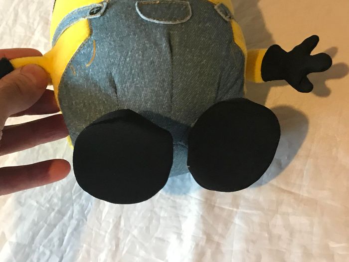Petite Capsule Jaune Paire Lunettes Grise 2 Yeux Culotte Salopette Jean Peluche Petits Enfants Bébés - photo numéro 4