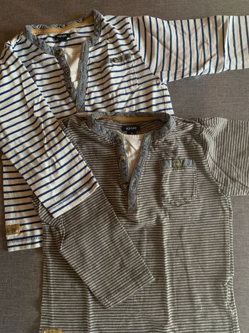 Lot de 2 t-shirts à rayures manches longues