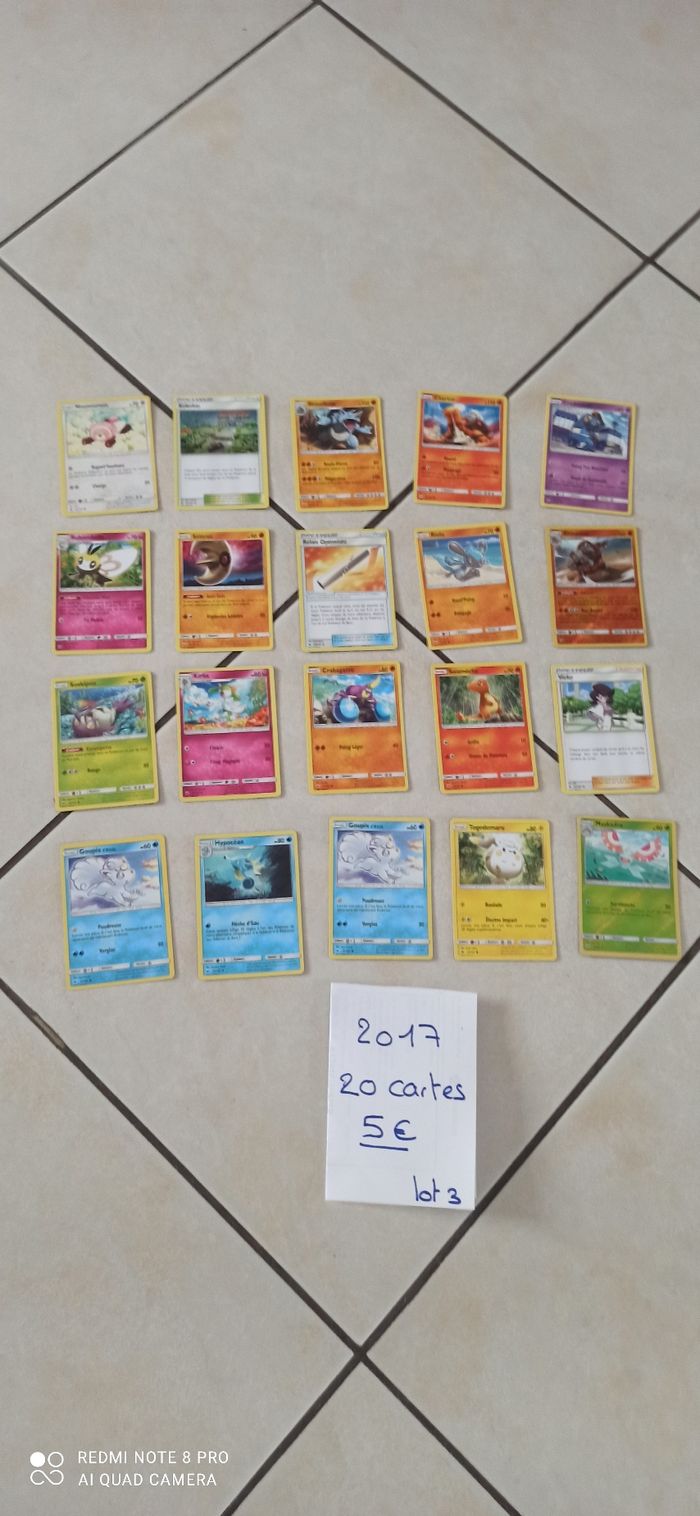 Lot de 20 cartes Pokémon 2017