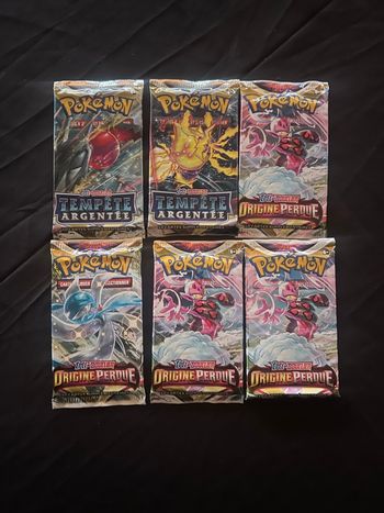 Lots 2 booster tempête argentée et 4 booster origine perdue