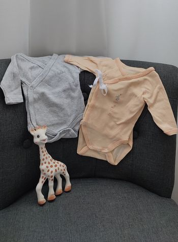 Lot de 2 bodies Petit Bateau/Kiabi naissance