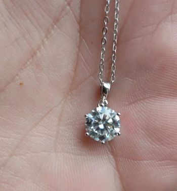 Collier argent diamant moissanite 2cts