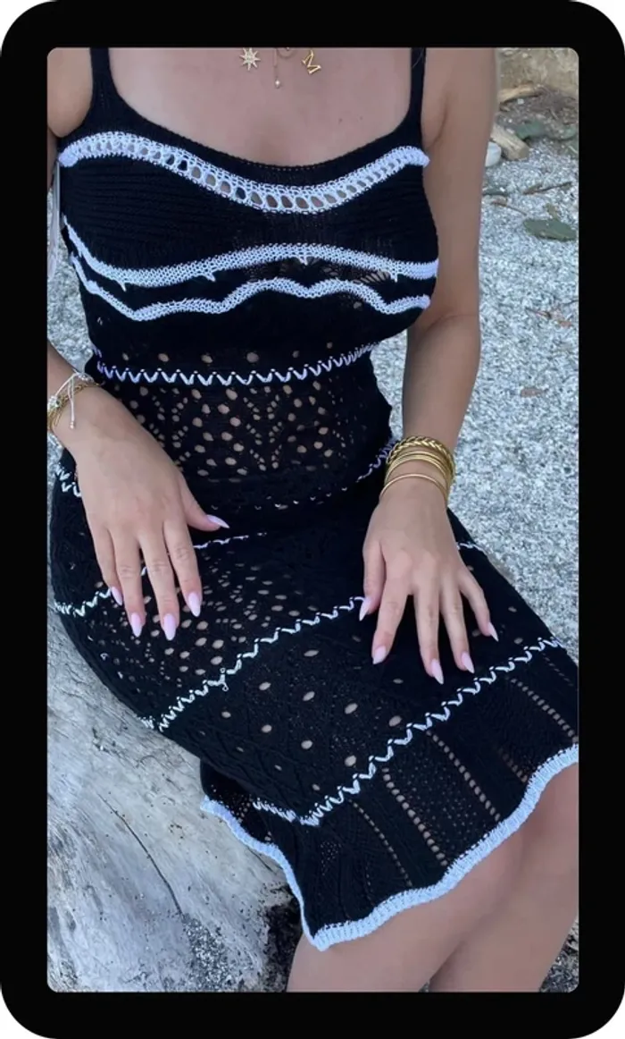 Robe de plage en crochet macramé - photo numéro 4