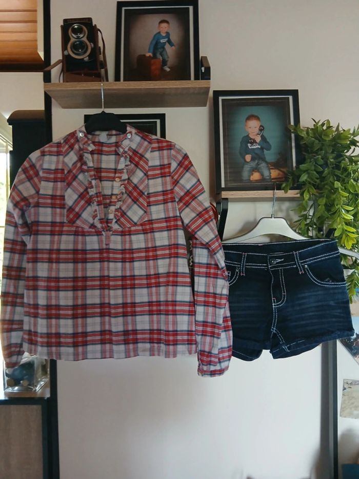 Chemise cyrillus short denim et cloth 12 ans