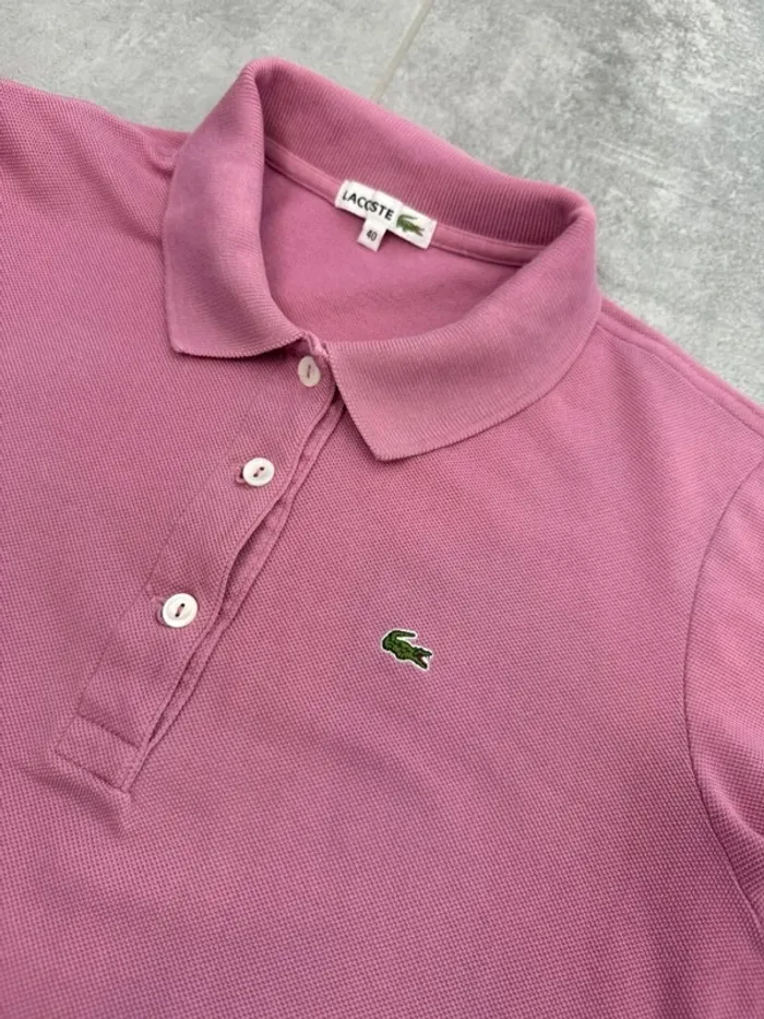 Polo Lacoste femme rose taille 40 soit M super état - photo numéro 5