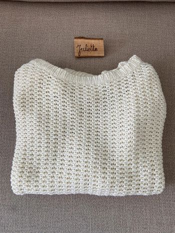 Pull beige/blanc avec nœud dans le dos Mango Taille M