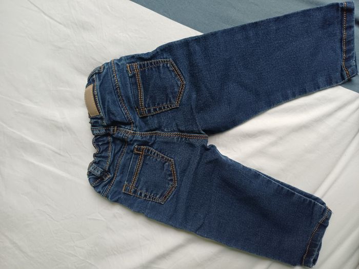 Pantalon en jean foncé Bébé Obaïbi 6 mois - Taille élastiquée - photo numéro 2