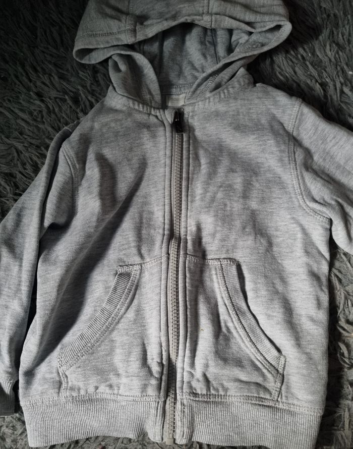 Gilet zippé à capuche gris 4ans mixte - photo numéro 2
