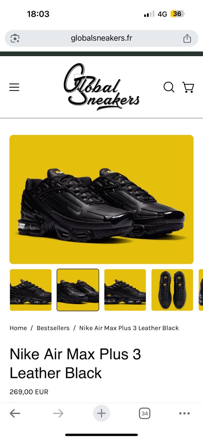 Nike Air Max Plus 3 Leather Black – Neuf avec boîte - photo numéro 10