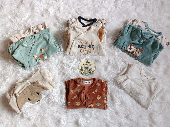 Lot de 9 pyjamas 3 mois - photo numéro 2