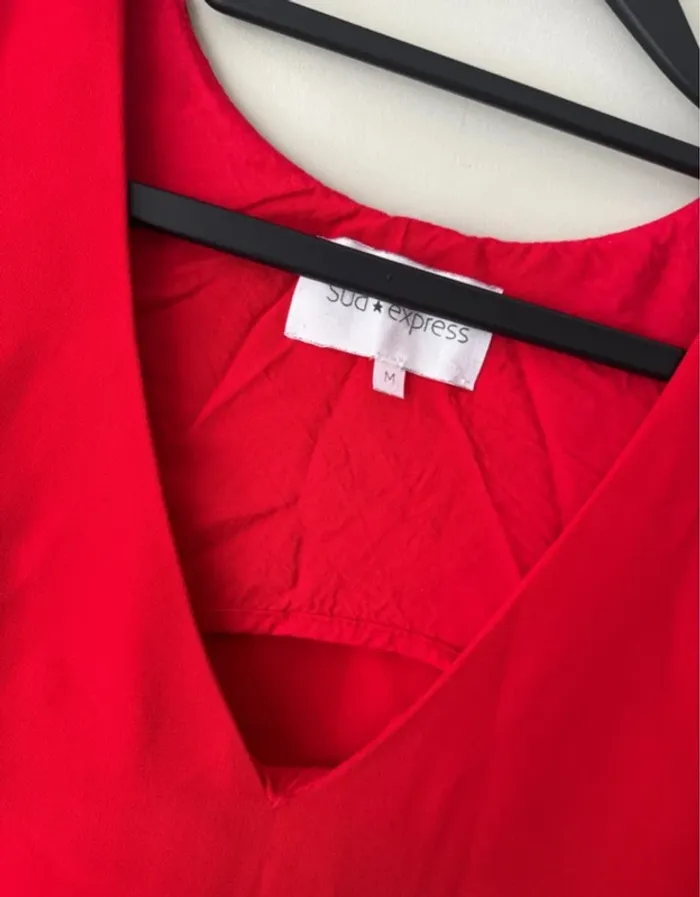 👗🌻 Robe rouge avec poche - très bon état - Sud express- taille M- été - photo numéro 2