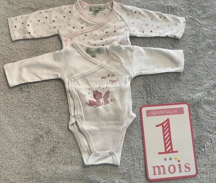 Lot de 2 body’s fille, 1 mois